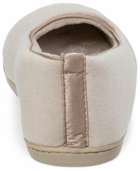 Dearfoams Women's Rebecca Microfiber Velour Closed Pewter Small Wide 5-6